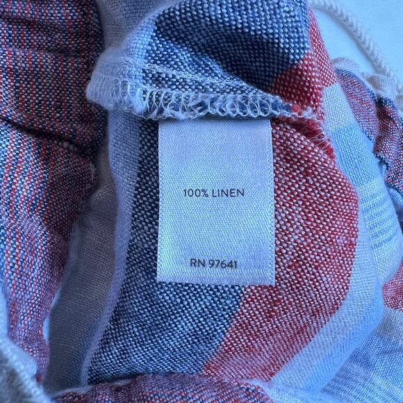 J. Jill Love Linen High Rise Stripe Shorts with Rope Belt Size Large Petite - Picture 6 of 9